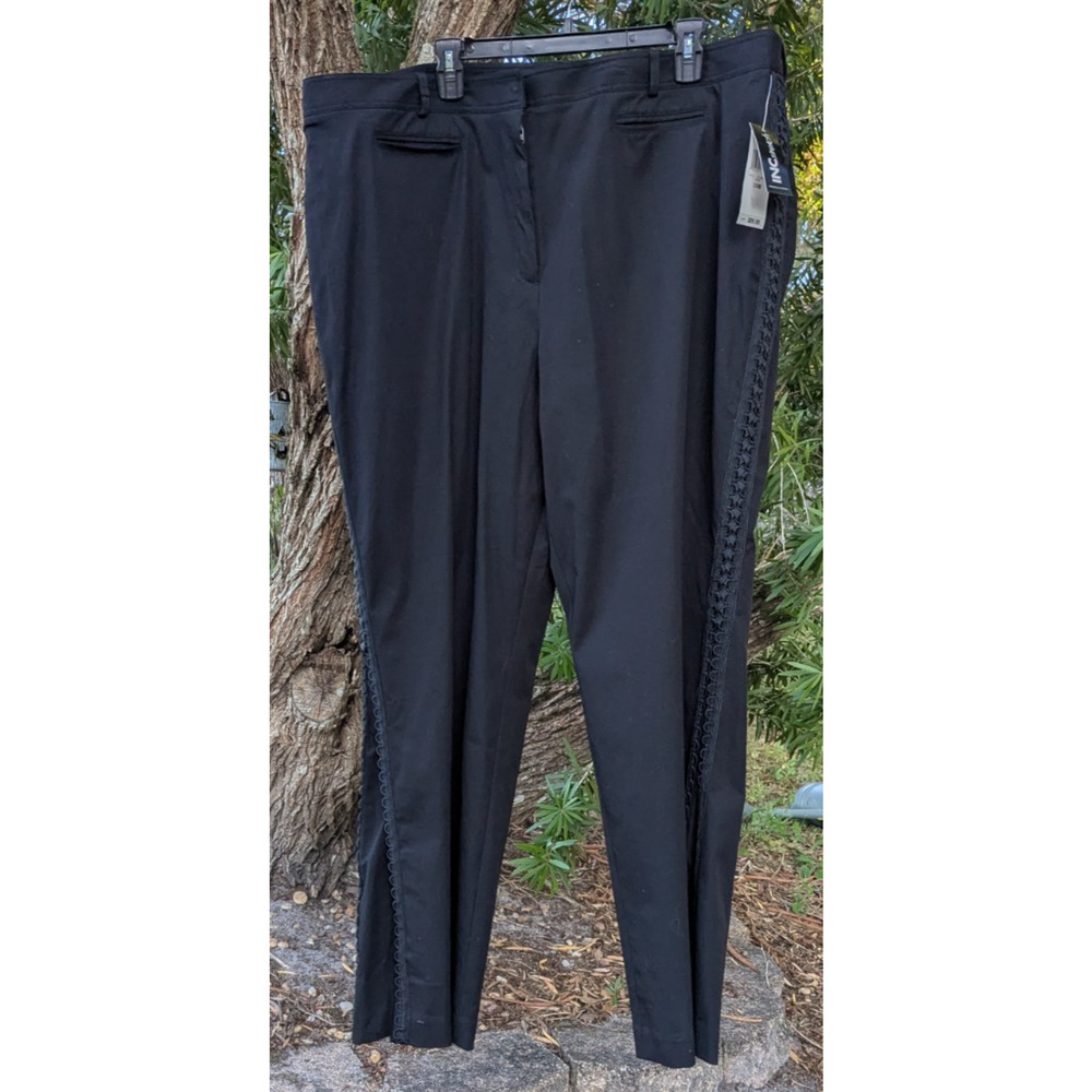 INC Stretch International Concepts Woman Pants Black Size 24W Cotton Blend Lycra